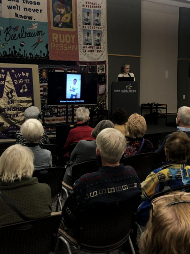 Ann Bausum, author of Viral: The Fight Against AIDS in America spoke to a full room and drew comparisons and contrasts between our country's response to the AIDS crisis and the COVID pandemic.